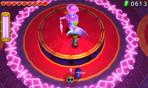 Screenshot de Tri Force Heroes : Niveau 8-4 – Temple du Ciel