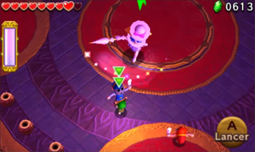 Screenshot de Tri Force Heroes : Niveau 8-4 – Temple du Ciel