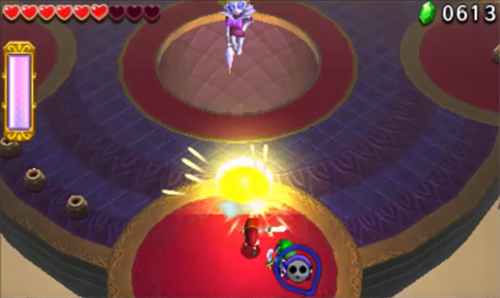 Screenshot de Tri Force Heroes : Niveau 8-4 – Temple du Ciel