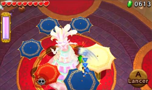 Screenshot de Tri Force Heroes : Niveau 8-4 – Temple du Ciel