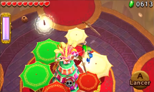 Screenshot de Tri Force Heroes : Niveau 8-4 – Temple du Ciel