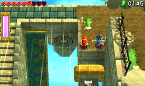 Screenshot de Tri Force Heroes : Niveau 8-1 – Jardins célestes