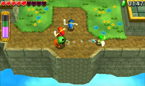 Screenshot de Tri Force Heroes : Niveau 8-1 – Jardins célestes