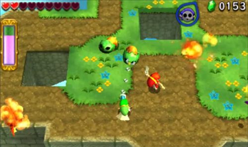 Screenshot de Tri Force Heroes : Niveau 8-1 – Jardins célestes