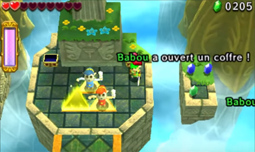 Screenshot de Tri Force Heroes : Niveau 8-1 – Jardins célestes