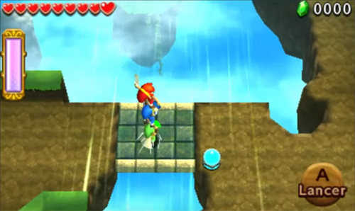 Screenshot de Tri Force Heroes : Niveau 8-1 – Jardins célestes