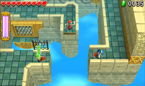 Screenshot de Tri Force Heroes : Niveau 8-2 – Fort aux Fourberies