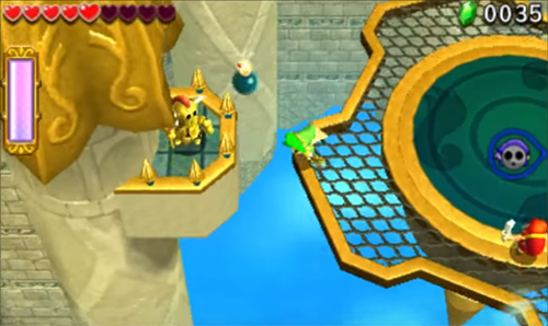 Screenshot de Tri Force Heroes : Niveau 8-2 – Fort aux Fourberies