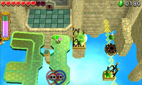 Screenshot de Tri Force Heroes : Niveau 8-2 – Fort aux Fourberies