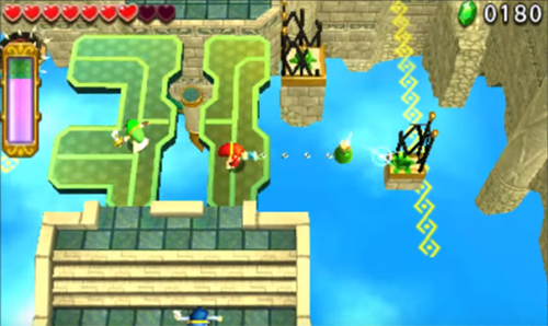 Screenshot de Tri Force Heroes : Niveau 8-2 – Fort aux Fourberies