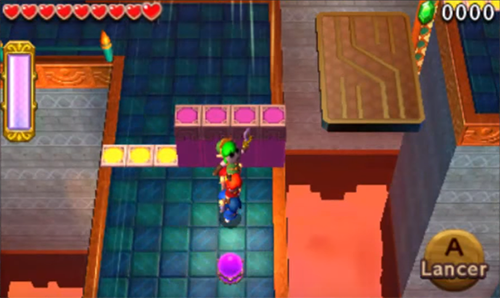 Screenshot de Tri Force Heroes : Niveau 8-3 – Fort du Dragon