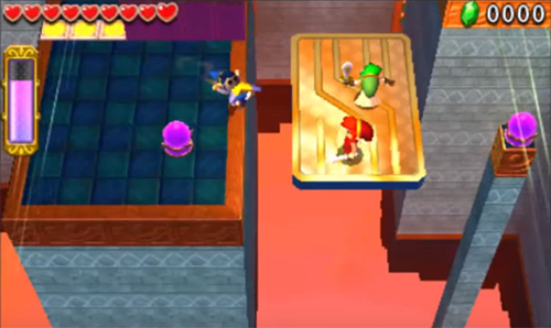 Screenshot de Tri Force Heroes : Niveau 8-3 – Fort du Dragon