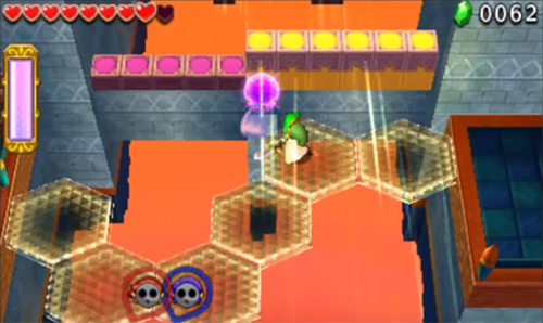 Screenshot de Tri Force Heroes : Niveau 8-3 – Fort du Dragon