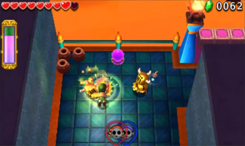 Screenshot de Tri Force Heroes : Niveau 8-3 – Fort du Dragon