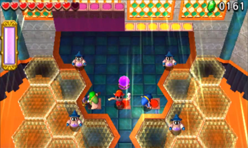 Screenshot de Tri Force Heroes : Niveau 8-3 – Fort du Dragon