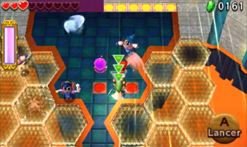 Screenshot de Tri Force Heroes : Niveau 8-3 – Fort du Dragon