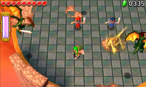 Screenshot de Tri Force Heroes : Niveau 8-3 – Fort du Dragon