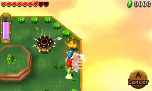 Screenshot de Tri Force Heroes : Niveau 8-4 – Temple du Ciel