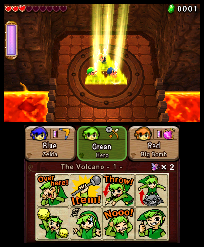 Fin de niveau pour les trois Link (Screenshot - Captures d’écran- Tri Force Heroes)