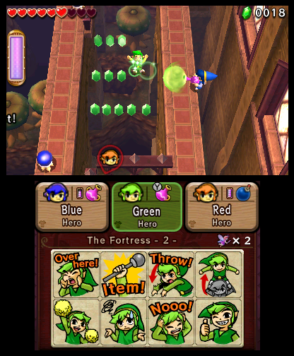 Manœuvre au-dessus du vide pour quelques rubis (Screenshot - Captures d’écran- Tri Force Heroes)