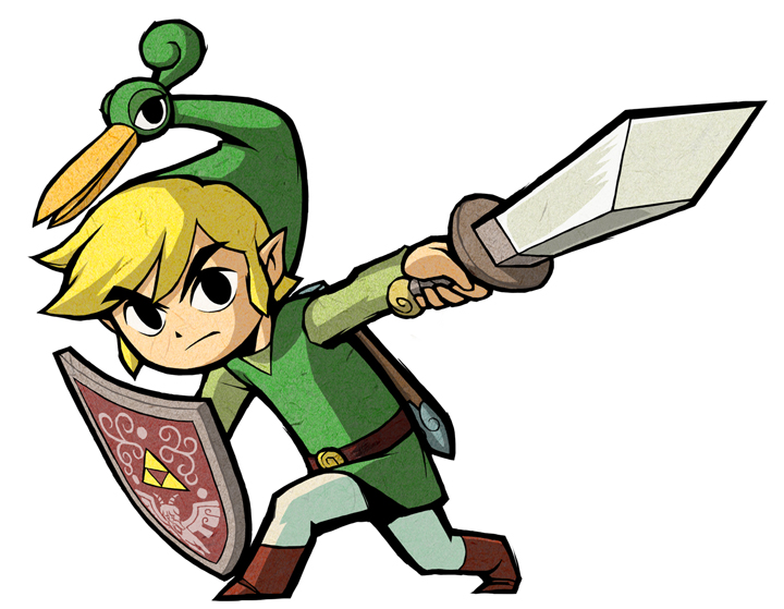 Link fendant son épée (Artwork - Artworks de Link - The Minish Cap)