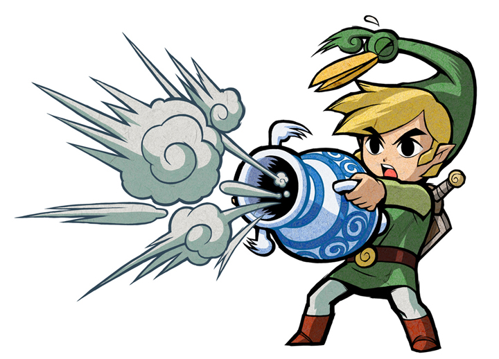 Link utilisant le Pot Magique (Artwork - Artworks de Link - The Minish Cap)