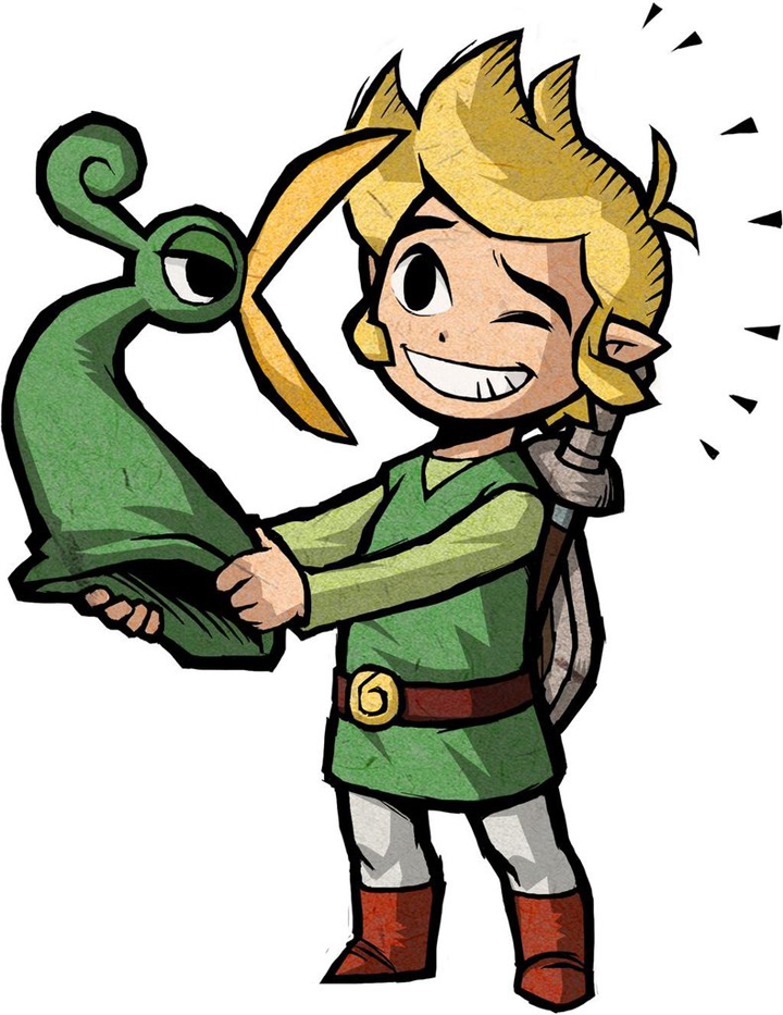 Exelo râlant auprès de Link (Artwork - Artworks de Link - The Minish Cap)