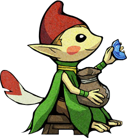 Un Minish proposant un Fragment du Bonheur (Artwork - Autres personnages - The Minish Cap)