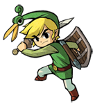 Link en position offensive