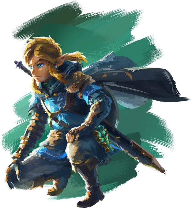 Link accroupi (Artwork - Personnages principaux - Tears of the Kingdom)