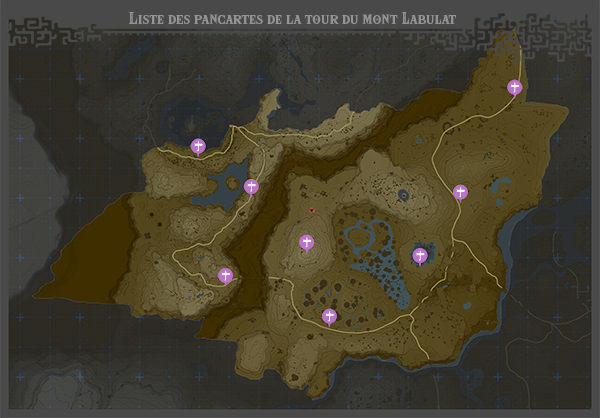 Carte des pancartes de Boulieh du Mont Labulat
