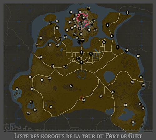 Carte de Korogus du Centre d'Hyrule