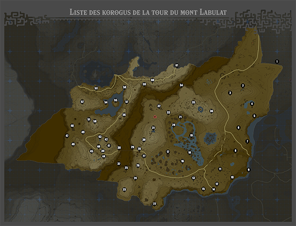 Carte de Korogus de la Tour du mont Labulat