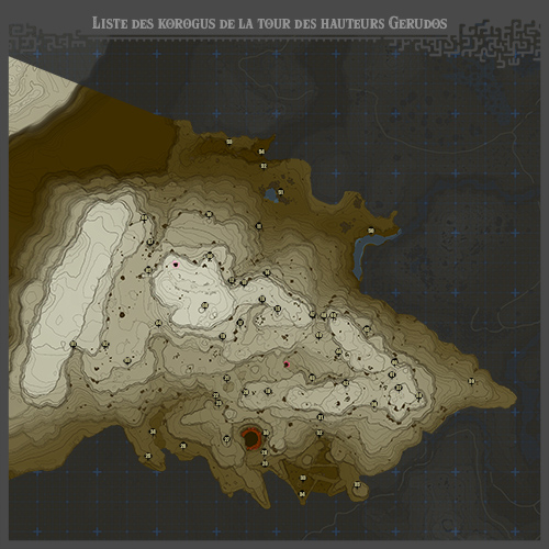 Carte de Korogus de la Tour des hauteurs Gerudos