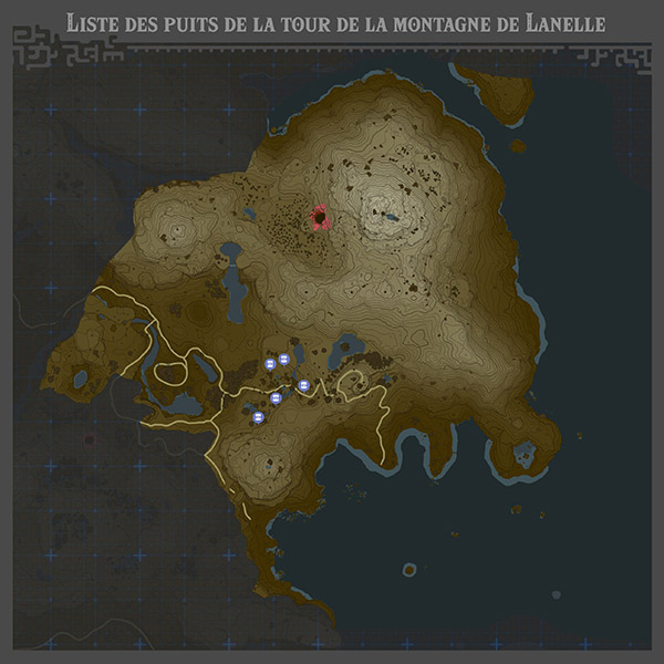 Carte des Puits de la Montagne de Lanelle