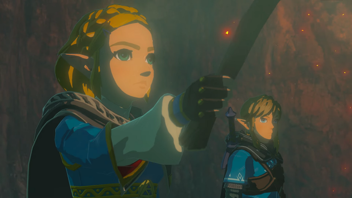 Zelda explorant avec Link une grotte (Screenshot - Screenshots issus de l'E3 2019- Tears of the Kingdom)