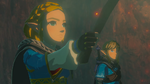 Zelda explorant avec Link une grotte