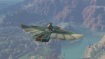 Link volant à l'aide d'un oiseau de pierre