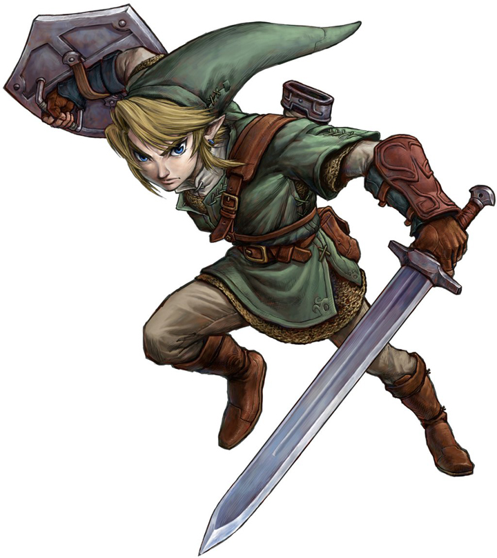 Link faisant une attaqué de côté (Artwork - Personnages - Twilight Princess)