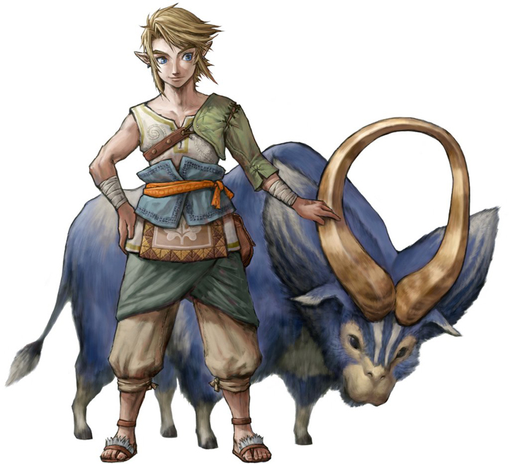 Link et une chèvre de Toal (Artwork - Personnages - Twilight Princess)