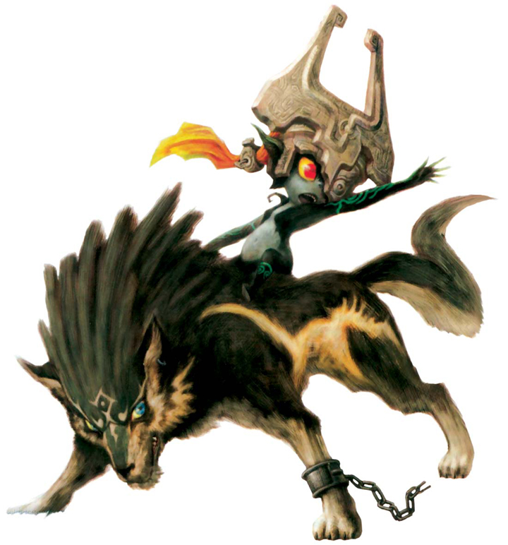 Link loup et Midona (Artwork - Personnages - Twilight Princess)