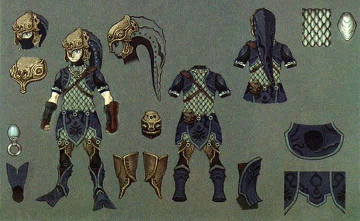 Armure zora (Artwork - Concepts Arts d'objets - Twilight Princess)