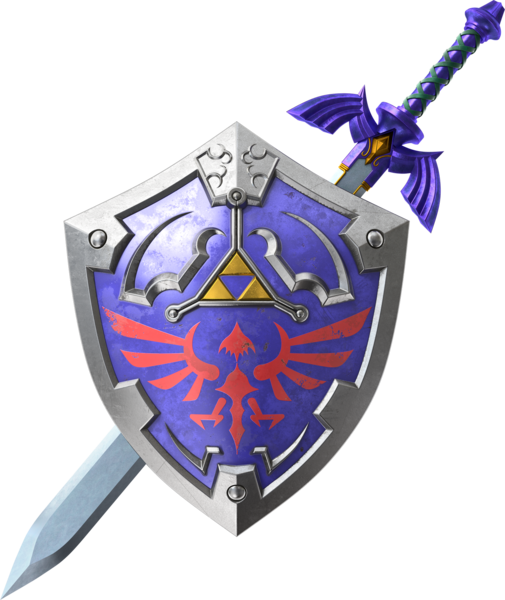 La Master Sword et le Bouclier d'Hylia (Artwork - Concepts Arts d'objets - Twilight Princess)