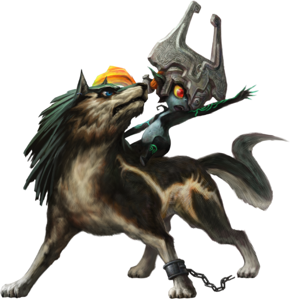 Midona et Link loup (Artwork - Personnages - Twilight Princess)