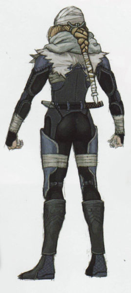 Sheik de dos - concept art non utilisé (Artwork - Concepts Arts de personnages - Twilight Princess)