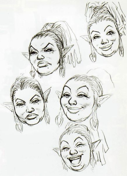 Expressions faciales de Telma (Artwork - Concepts Arts de personnages - Twilight Princess)