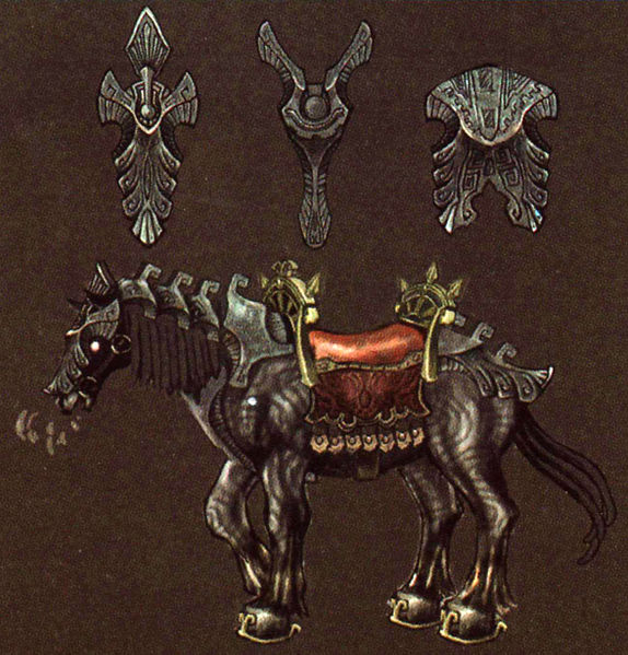 Étalon noir Gerudo de Ganondorf (Artwork - Concepts Arts d'ennemis - Twilight Princess)