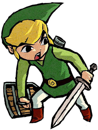 Link regardant derrière lui (Artwork - Personnages - The Wind Waker)