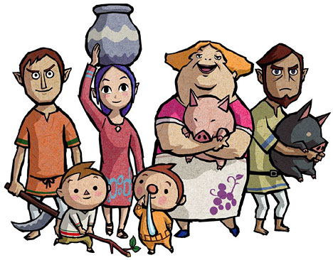 Les habitants de l'île de l'Aurore (Artwork - Personnages - The Wind Waker)