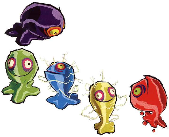 Différentes couleurs de Blobs (Artwork - Ennemis - The Wind Waker)